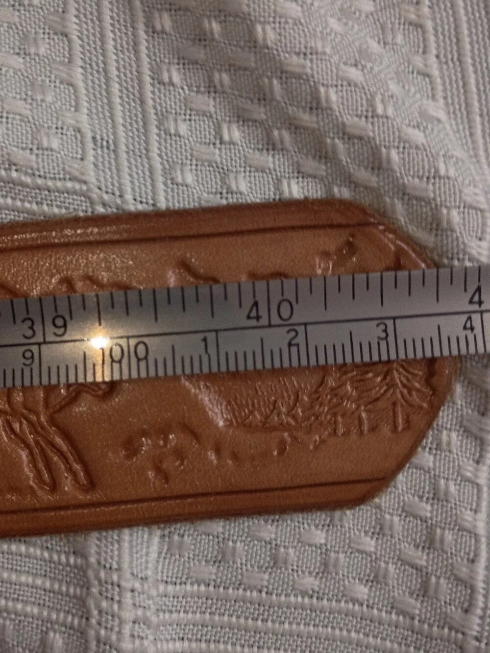 Handcrafted Brown Leather Belt with Elk Buckle - Unbranded